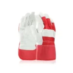 Manusi de protectie din spalt bovina TOP UP - gri/rosu