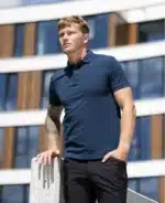 Tricou POLO  ZIDYN albastru denim - imagine 2