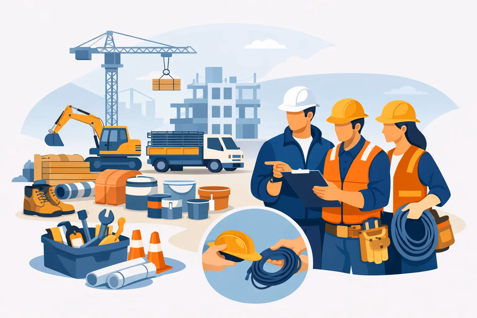 Dotare completă echipă construcții fără risipă